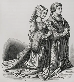 Bourgeois of Ghent in ceremonial costume, kneeling