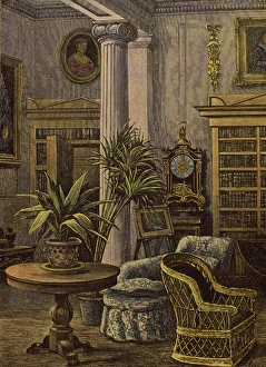 Bourgeoisie Collection: Bourgeois house. Sitting room. 19th century. Engraving by Ga