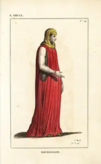 10thcentury Prints: Bourgeoise woman, 10th century