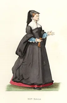 Edmond Lechevallier Chevignard Prints: Bourgeoise woman of Paris, 16th century