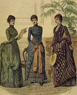 Bourgeoisie Collection: Bourgeoisie. Social gathering. Ladies. Engraving. 19th centu