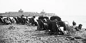 Bournemouth beach and pier, early 1900s