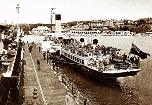 Bournemouth Pier and paddle steamer early 1900s