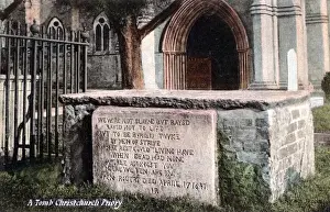 Tomb Stone Prints: Bournemouth, Tombstone in Christchurch Priory