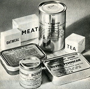 Images Dated 20th July 2018: Bovril and Pemmican products, WW2