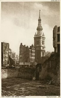 Bombed Gallery: Bow Church and Bread Street, London - following WW2 Blitz