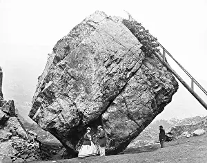 The Bowder Stone Borrowdale Lake District Victorian period