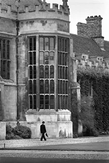 Bowler hatted porter, Trinity College, Cambridge, Engalnd
