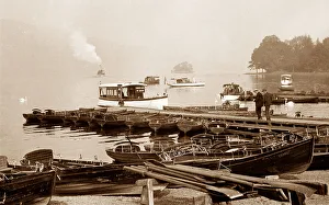 Windermere Prints: Bowness Lake Windermere Steam Launch early 1900s