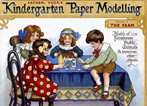 Kindergarten Prints: Box lid, Kindergarten Paper Modelling game