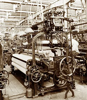 Box loom in a woollen mill in Bradford