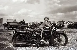 Eight Prints: Boy on a 1924 Coventry Eagle motorcycle