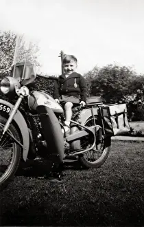 Nineteen Prints: Boy on a 1951 / 2 BSA Bantam motorcycle