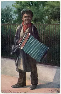 Accordeon Prints: Boy Accordeon Play