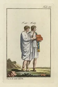 Two boy acolytes (Ramilli) carrying the equipment