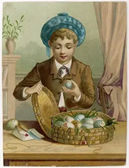 Boy with Basket of Eggs