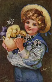 Bowley Prints: Boy bearing Easter gifts