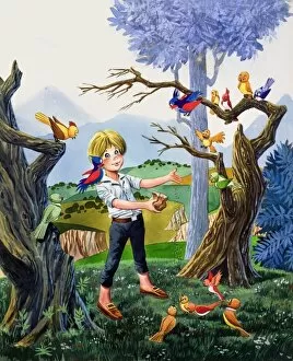 Images Dated 30th June 2006: Boy with Birds
