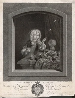 Boy Blows Bubbles