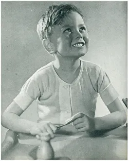 Brushing Prints: Boy Brushing His Teeth