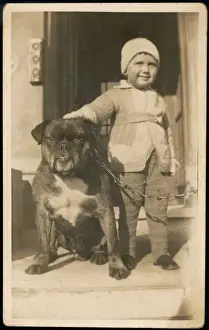 Bull Dog Prints: Boy and Bulldog