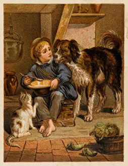 Boy, Dog and Cat