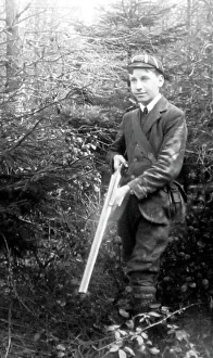 Shotgun Prints: Boy with double-barrelled shotgun, early 1900s