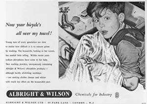 Startled Prints: Boy drying his face on a towel