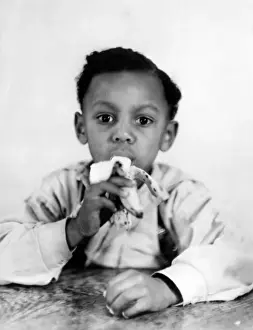Bananas Prints: Boy Eating a Banana