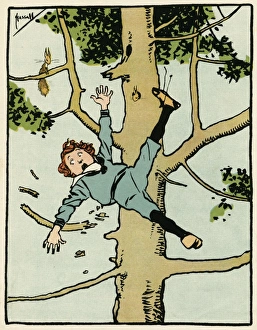 Images Dated 8th November 2011: Boy Falls from a Tree