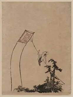 Kite Prints: A boy flying a kite