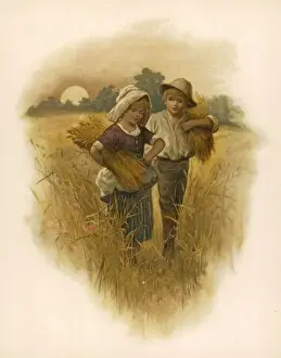 Sheaves Prints: Boy & Girl / Harvest 1891