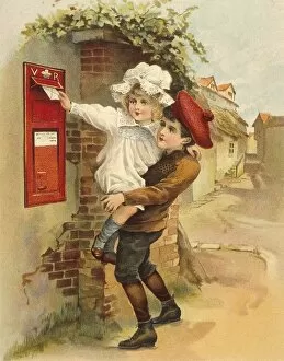 Images Dated 7th February 2008: Boy & Girl Post Letter