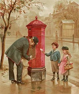 Images Dated 7th February 2008: Boy & Girl Post Letter