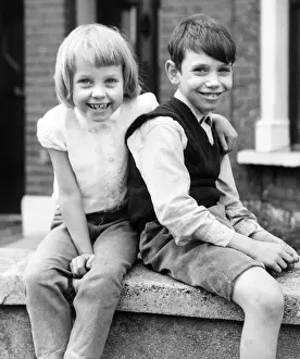 Balham Prints: Boy and girl on a street in Balham, SW London