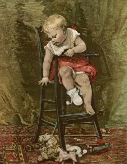 C1880 Prints: Boy in High Chair C1880