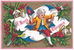 Snowdrop Prints: Boy in historical costume on a Christmas card