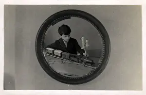 With Prints: Boy With Hornby Gauge 0 Clockwork Train Set