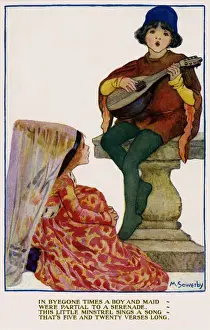 Medaeval Prints: Boy & a lute