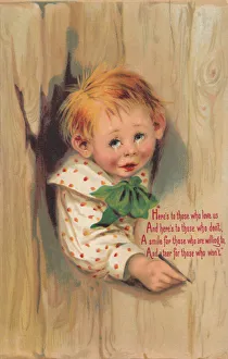 Tearful Prints: Boy with message