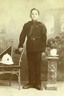 Boy in military uniform