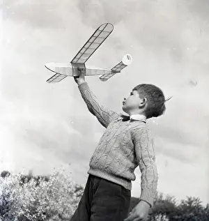Peacetime Prints: Boy with a model aeroplane