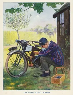 Tinkers Prints: Boy and Motor Cycle