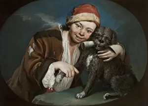 Beggars Gallery: Boy with pet dog