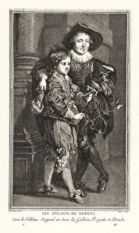 Perch Prints: A boy playing with a bird tied to a perch with a string