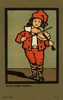 Boy playing a violin