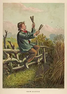 Perches Prints: Boy Scaring Crows