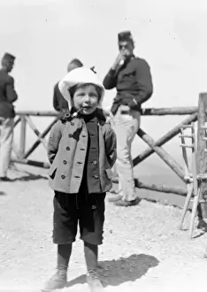 Schneeberg Prints: Boy in front of Schneeberg Hotel