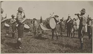 Drumming Collection: Boy scout band at camp