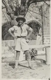 Cypriot Prints: Boy scout (Gunnis), Lambousa Monastery, Cyprus